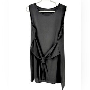 Elegant Black Sleeveless tie front dress XL neutral business casual minimalist